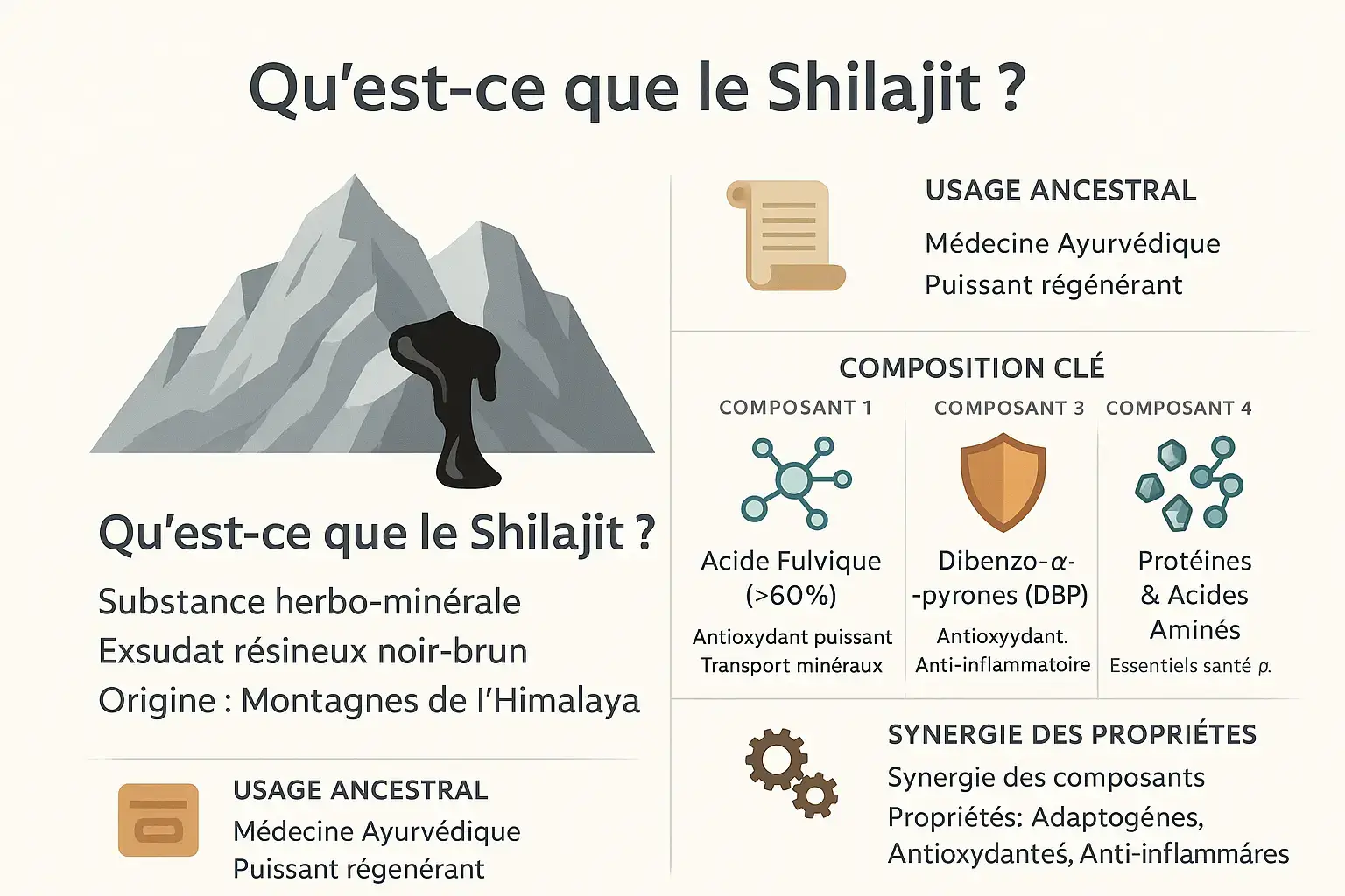 Shilajit origine composition et bienfaits