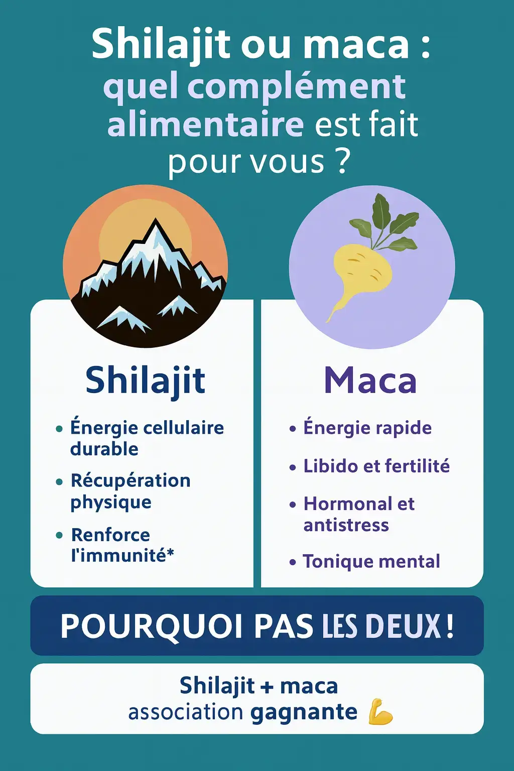comparatif maca et shilajit