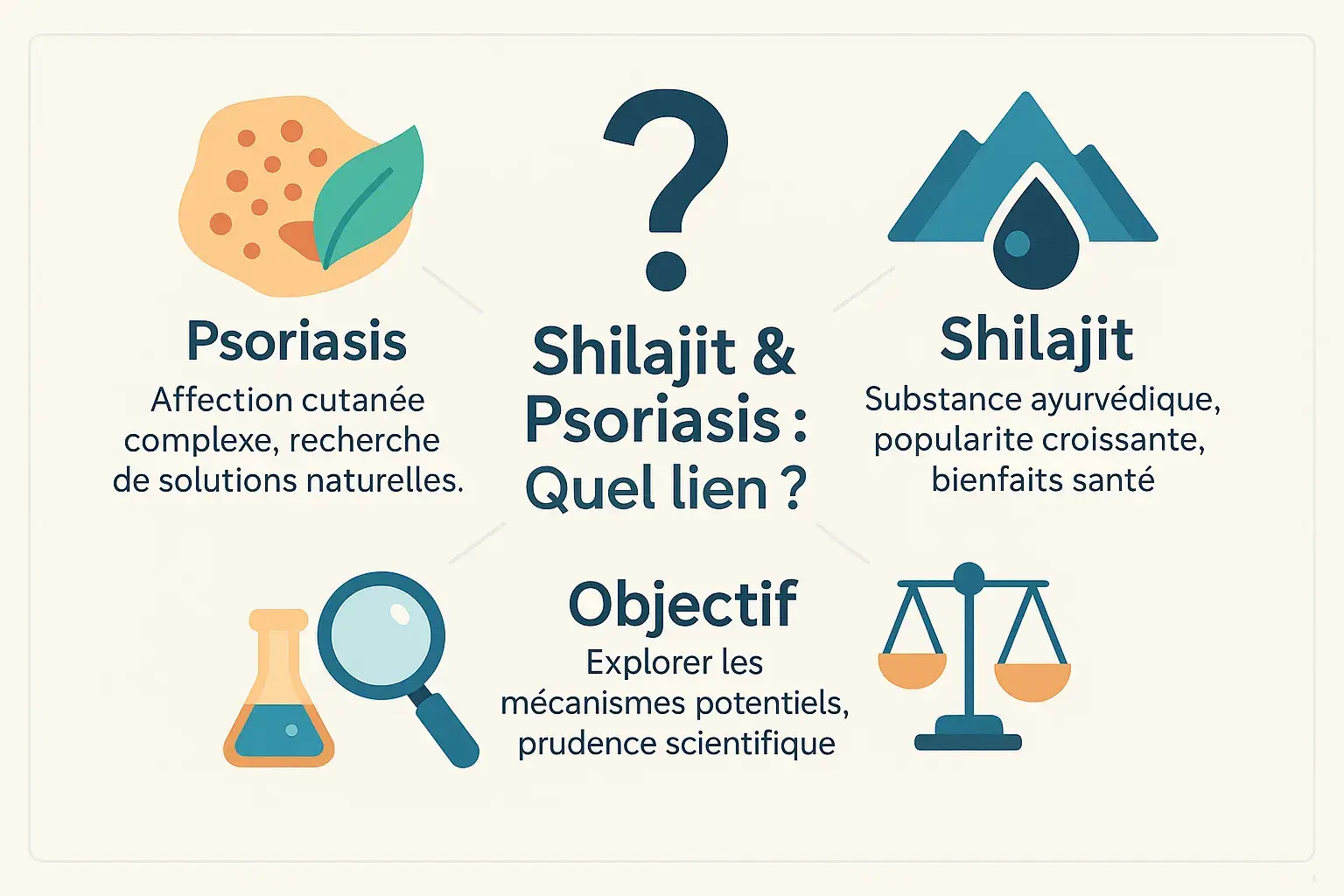 Infographie sur le shilajit et son lien avec le psoriasis
