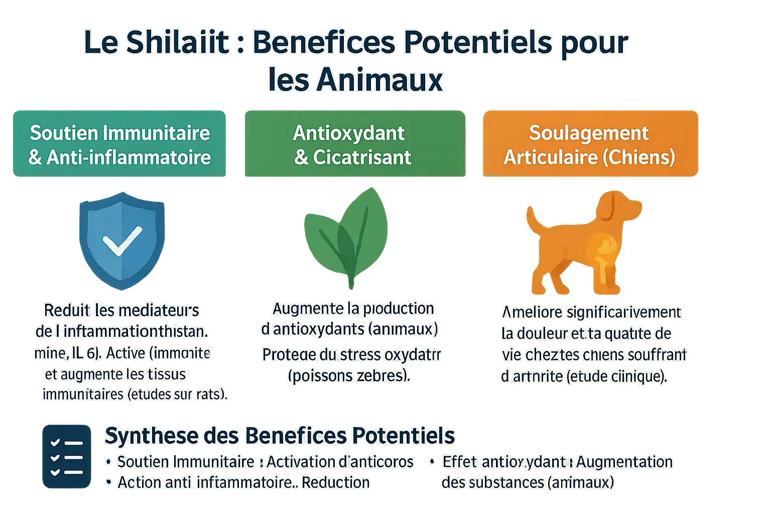 Shilajit et bienfaits potentiels pour les animaux