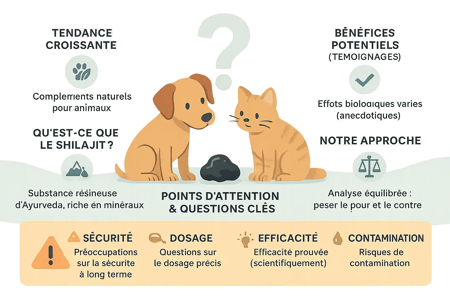 Shilajit pour animaux : analyse et prudence