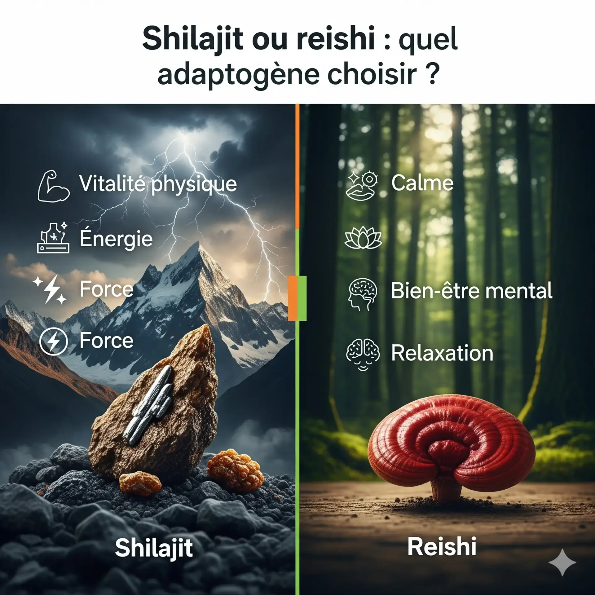 shilajit vs reishi choix